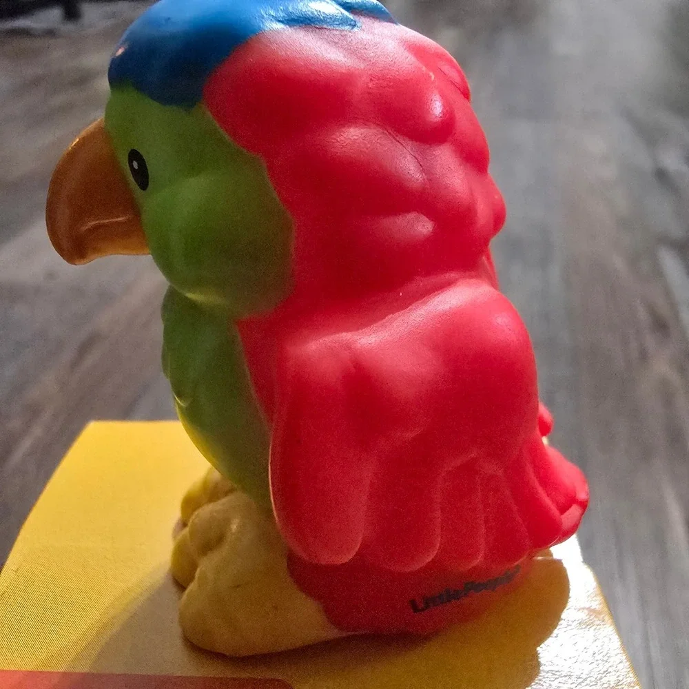 Fisher-Price Little People Parrot Bird Figure Red Green Tropical Toy